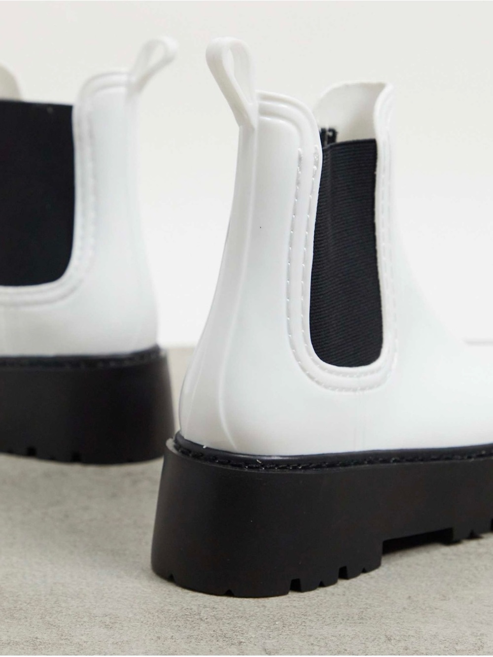 ASOS White Platform Plastic Chelsea Boots Size 8 - Picture 4 of 11